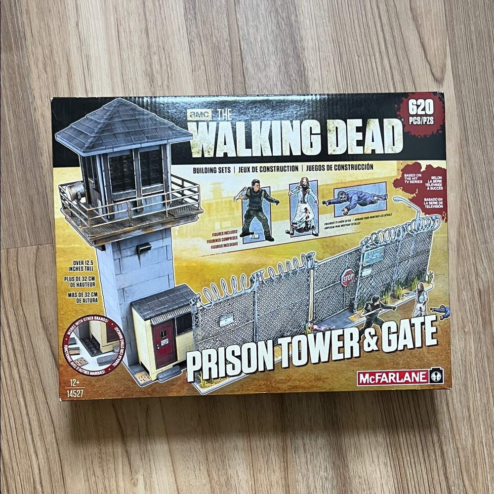 AMC The Walking Dead Prison Tower And Gate 620 Pieces Building Set McFarlane Toy